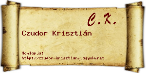 Czudor Krisztián névjegykártya